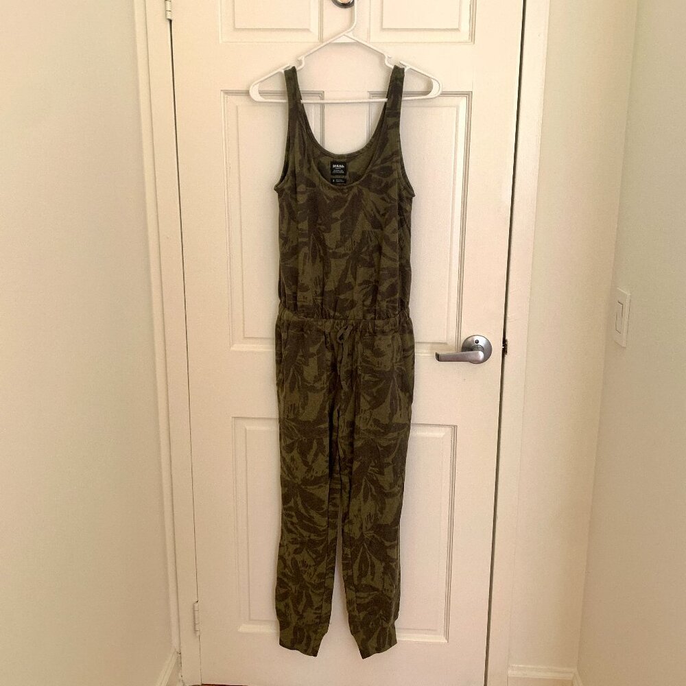 Prana Cozy Up Jumpsuit Cargo Palms NWT